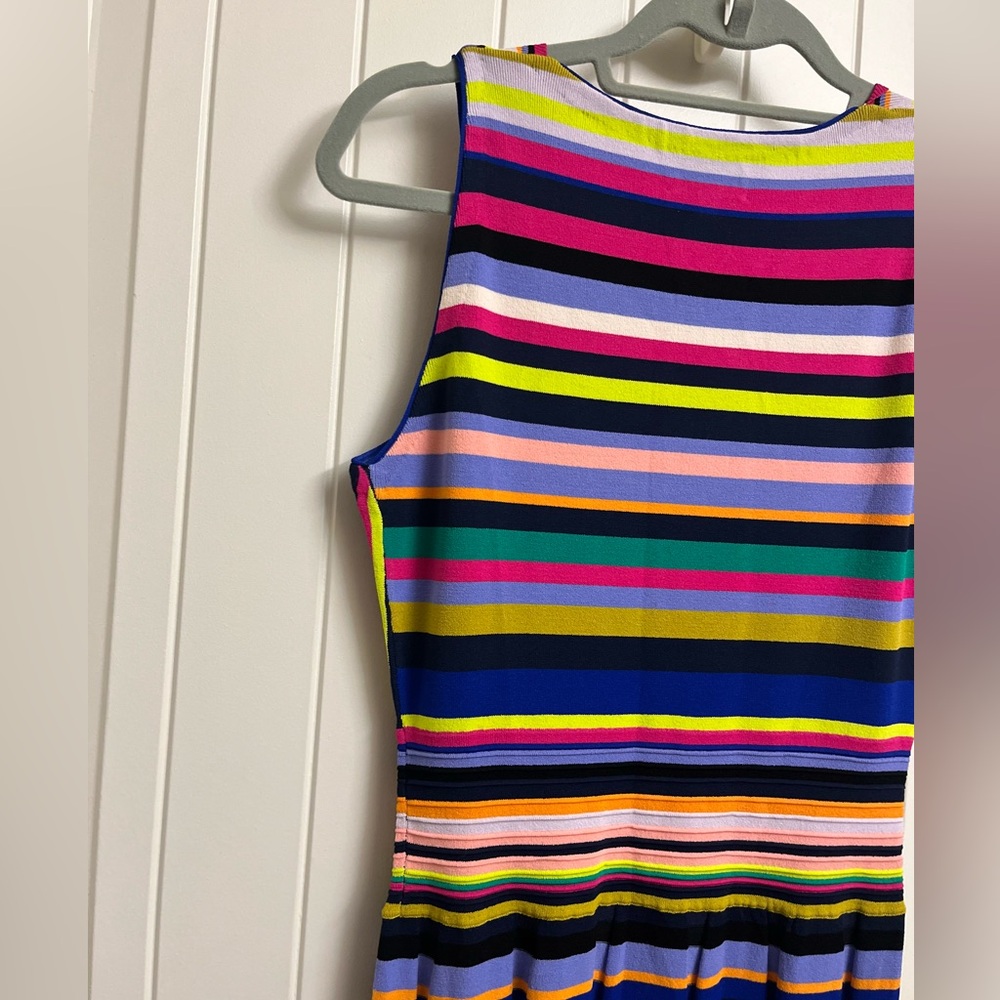 Milly Multicolor Striped Surplice Sleeveless Sweater Dress, size M - Picture 6 of 8
